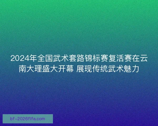 2024年全国武术套路锦标赛复活赛在云南大理盛大开幕 展现传统武术魅力