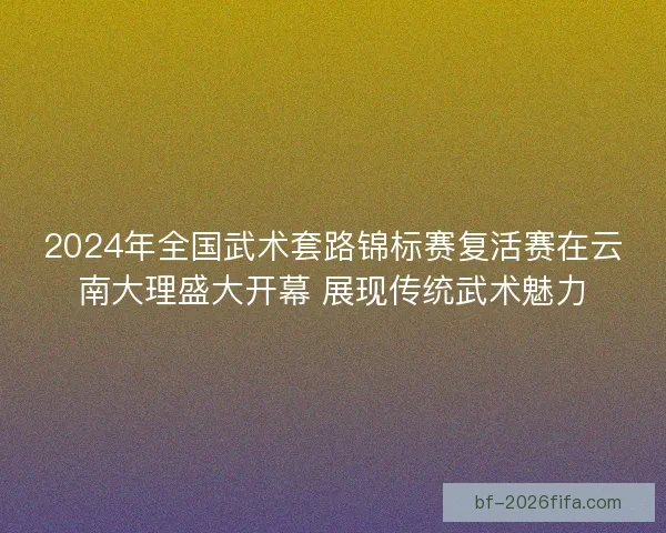 2024年全国武术套路锦标赛复活赛在云南大理盛大开幕 展现传统武术魅力