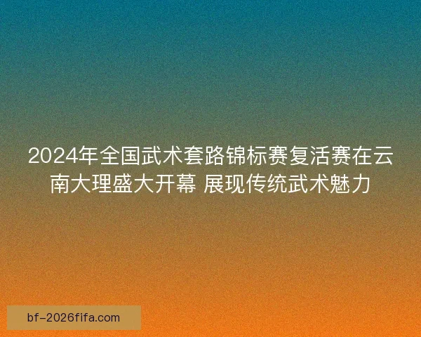 2024年全国武术套路锦标赛复活赛在云南大理盛大开幕 展现传统武术魅力